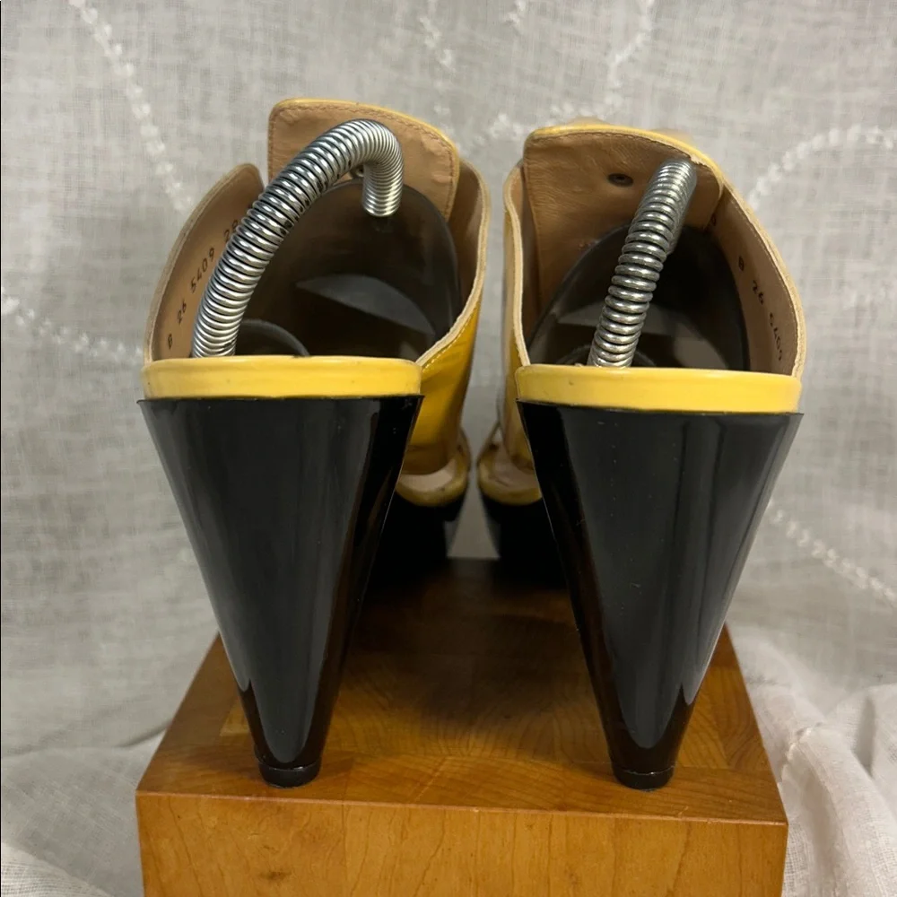 Robert Clergerie made in France leather slide in wedges with embellishments